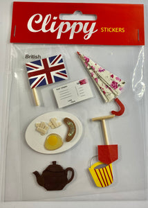 British. Clippy Stickers