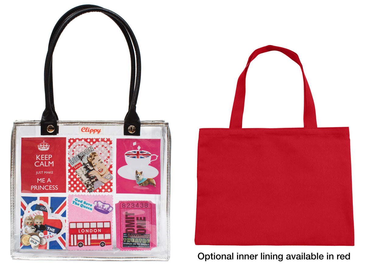 Small red tote bag top