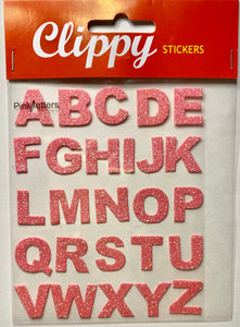 Pink Letters.  Clippy Stickers